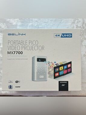 Belink MX7700 Smart Pico Video Projector 3D 4K